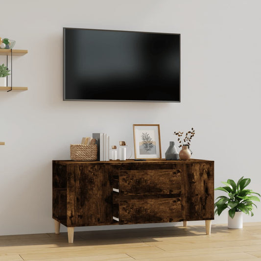 tv-bord 102x44,5x50 cm konstrueret træ røget egetræ