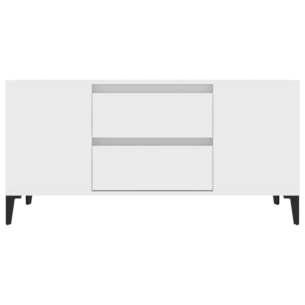 tv-bord 102x44,5x50 cm konstrueret træ hvid