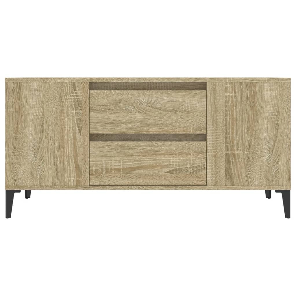 tv-bord 102x44,5x50 cm konstrueret træ sonoma-eg