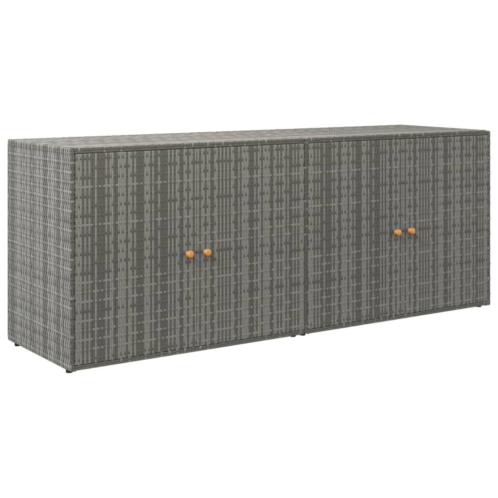 opbevaringsskab til haven 198x55,5x80 cm polyrattan grå