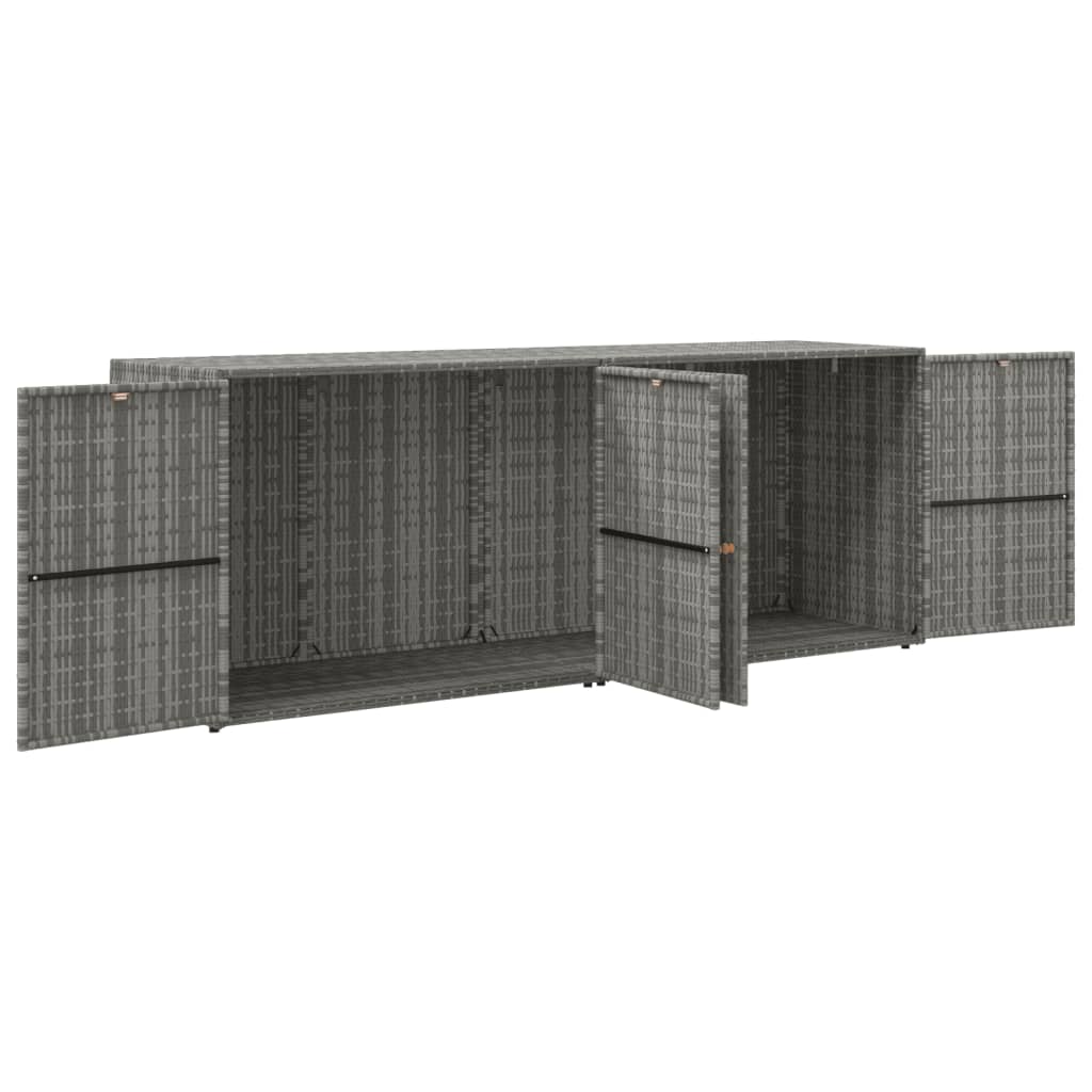 opbevaringsskab til haven 198x55,5x80 cm polyrattan grå