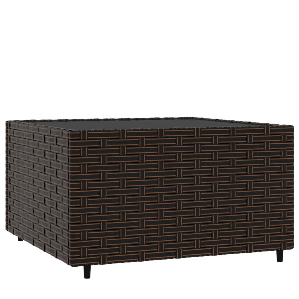 havebord 50x50x30 cm firkantet polyrattan brun