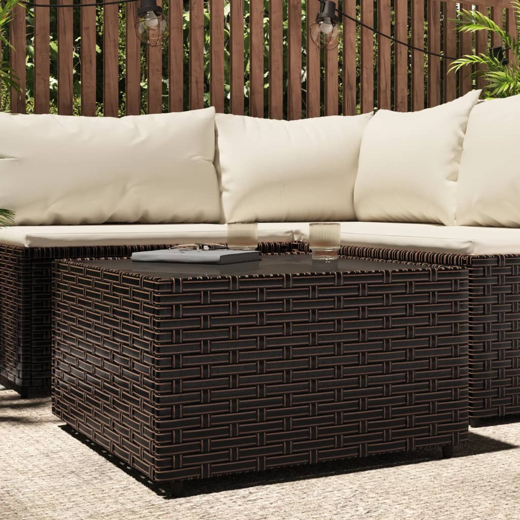 havebord 50x50x30 cm firkantet polyrattan brun