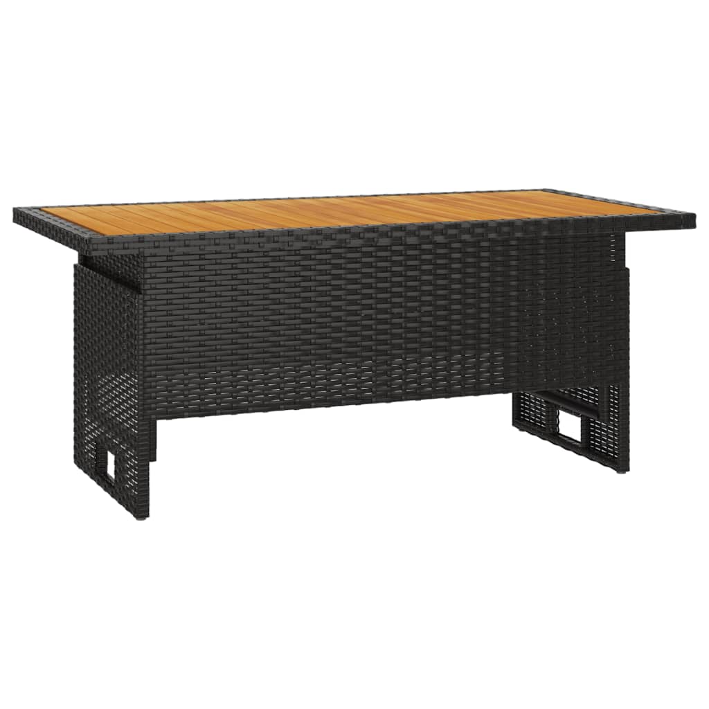 havebord 100x50x43/63 cm massivt akacietræ og polyrattan