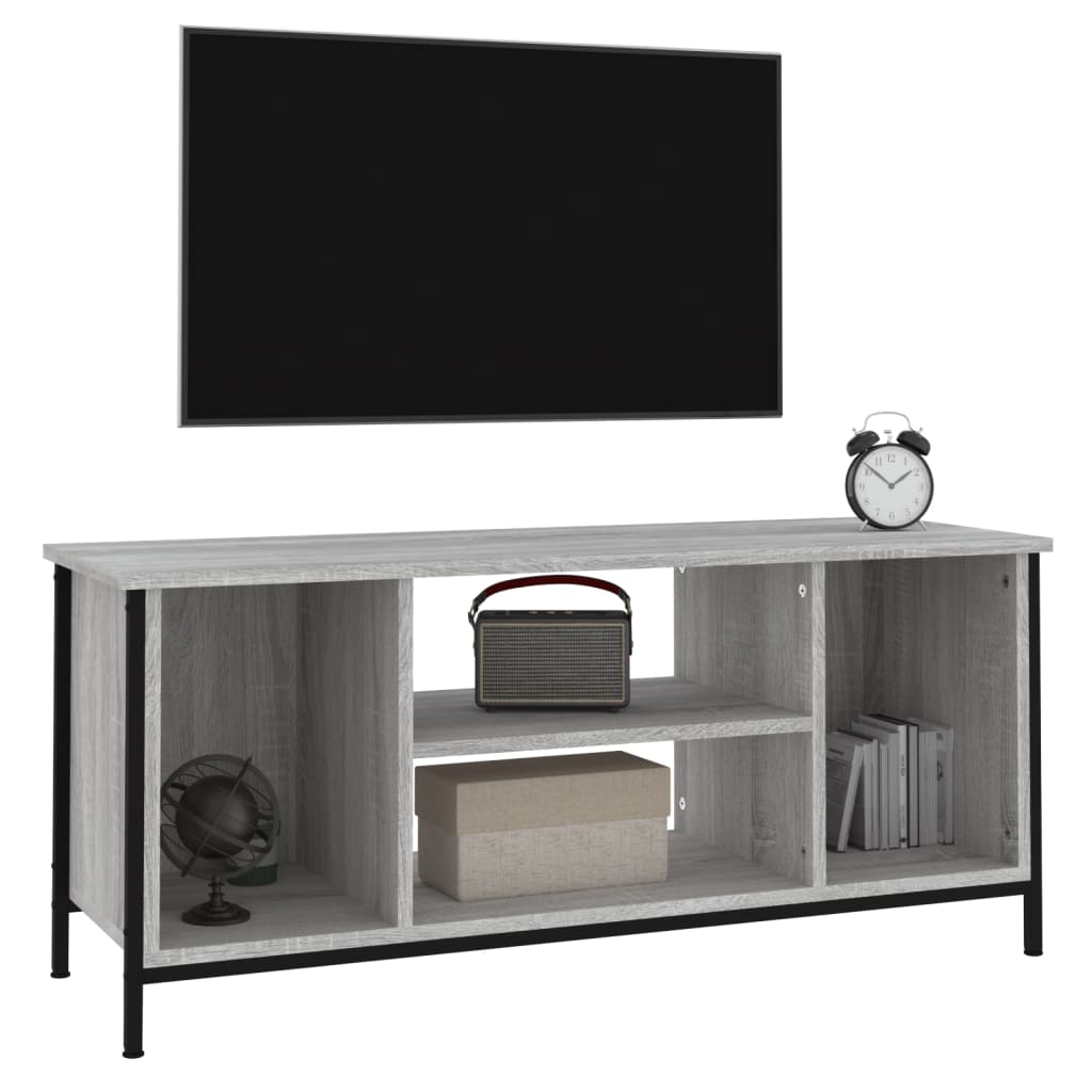 tv-bord 102x35x45 cm konstrueret træ grå sonoma-eg