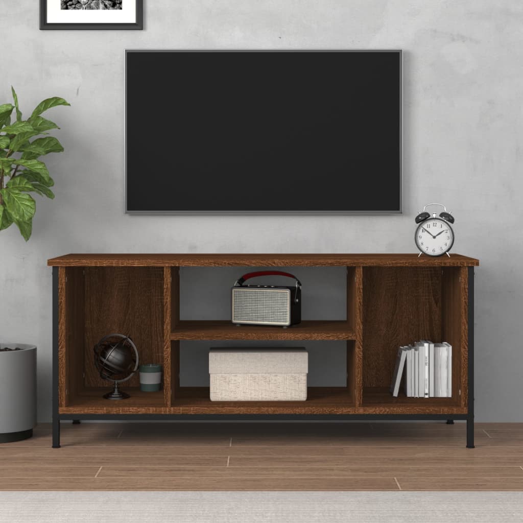 tv-bord 102x35x45 cm konstrueret træ brun egetræsfarve