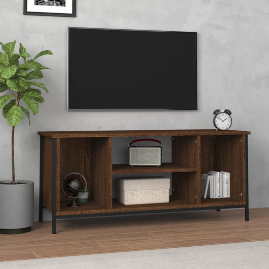 tv-bord 102x35x45 cm konstrueret træ brun egetræsfarve