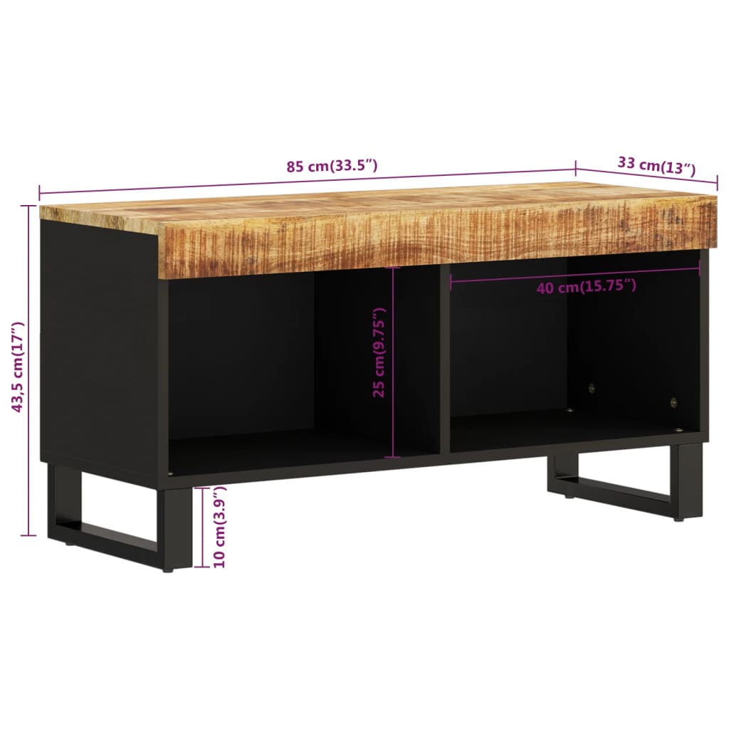 tv-bord 85x33x43,5 cm massivt mangotræ