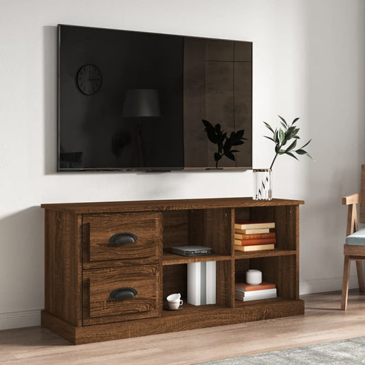 tv-bord 102x35,5x47,5 cm konstrueret træ brun egetræsfarve