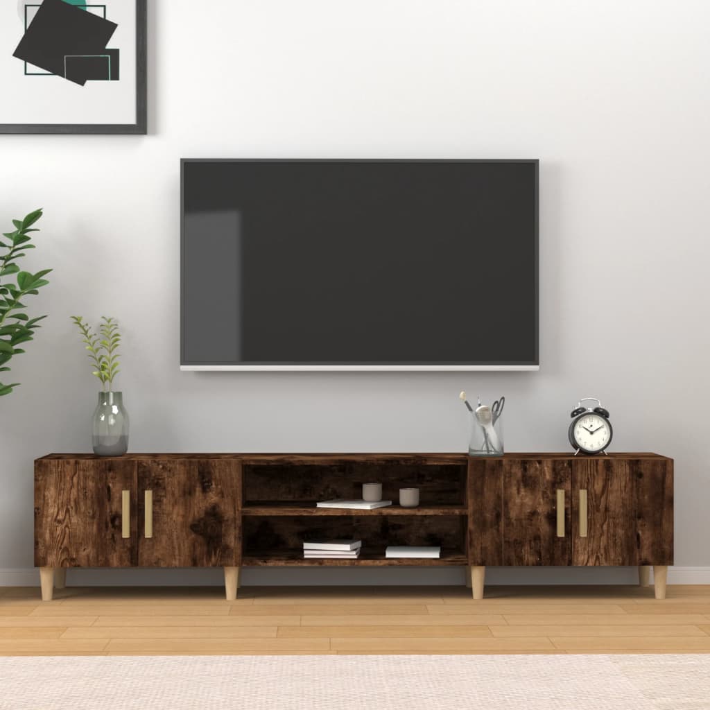 tv-bord 180x31,5x40 cm konstrueret træ røget egetræsfarve