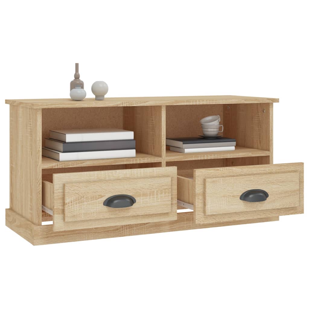 tv-bord 93x35,5x45 cm konstrueret træ sonoma-eg