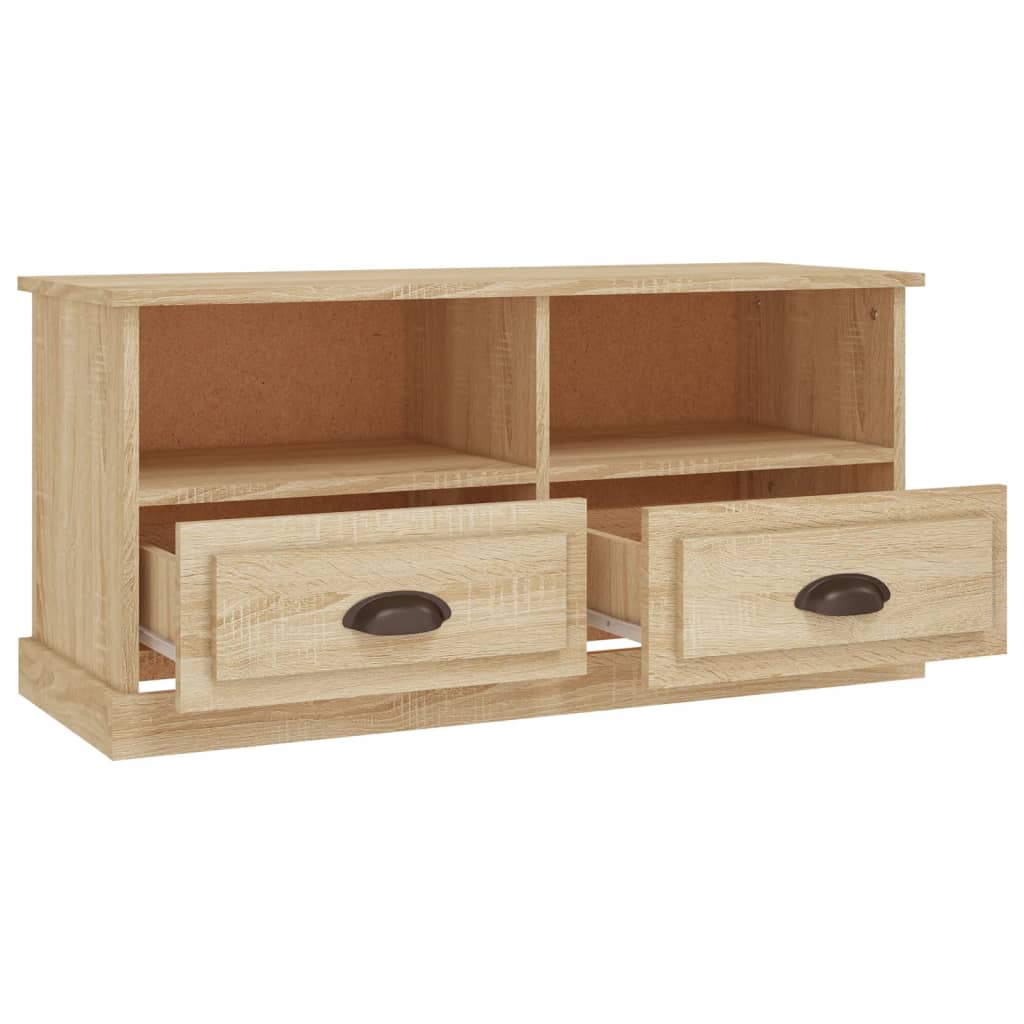 tv-bord 93x35,5x45 cm konstrueret træ sonoma-eg