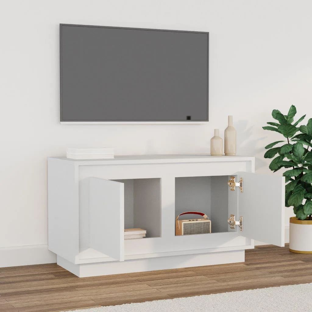 tv-bord 80x35x45 cm konstrueret træ hvid