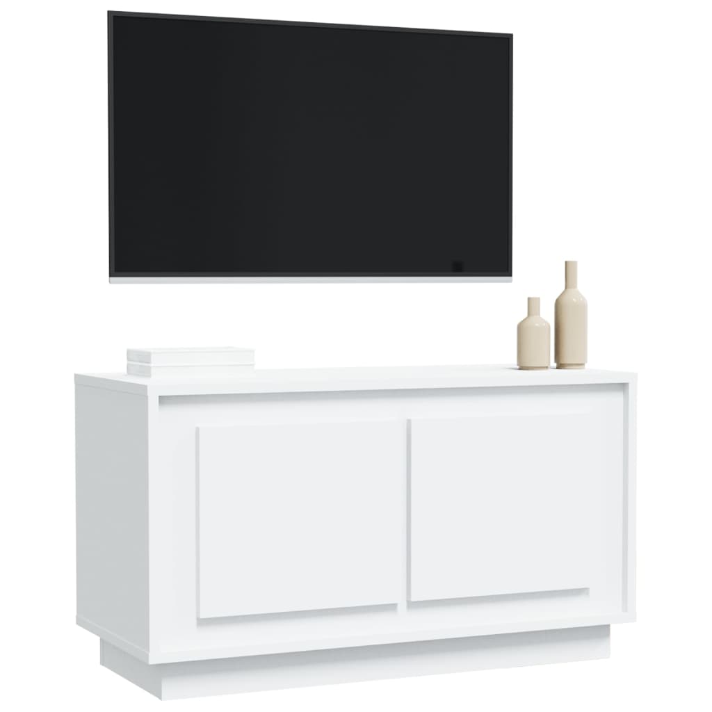 tv-bord 80x35x45 cm konstrueret træ hvid