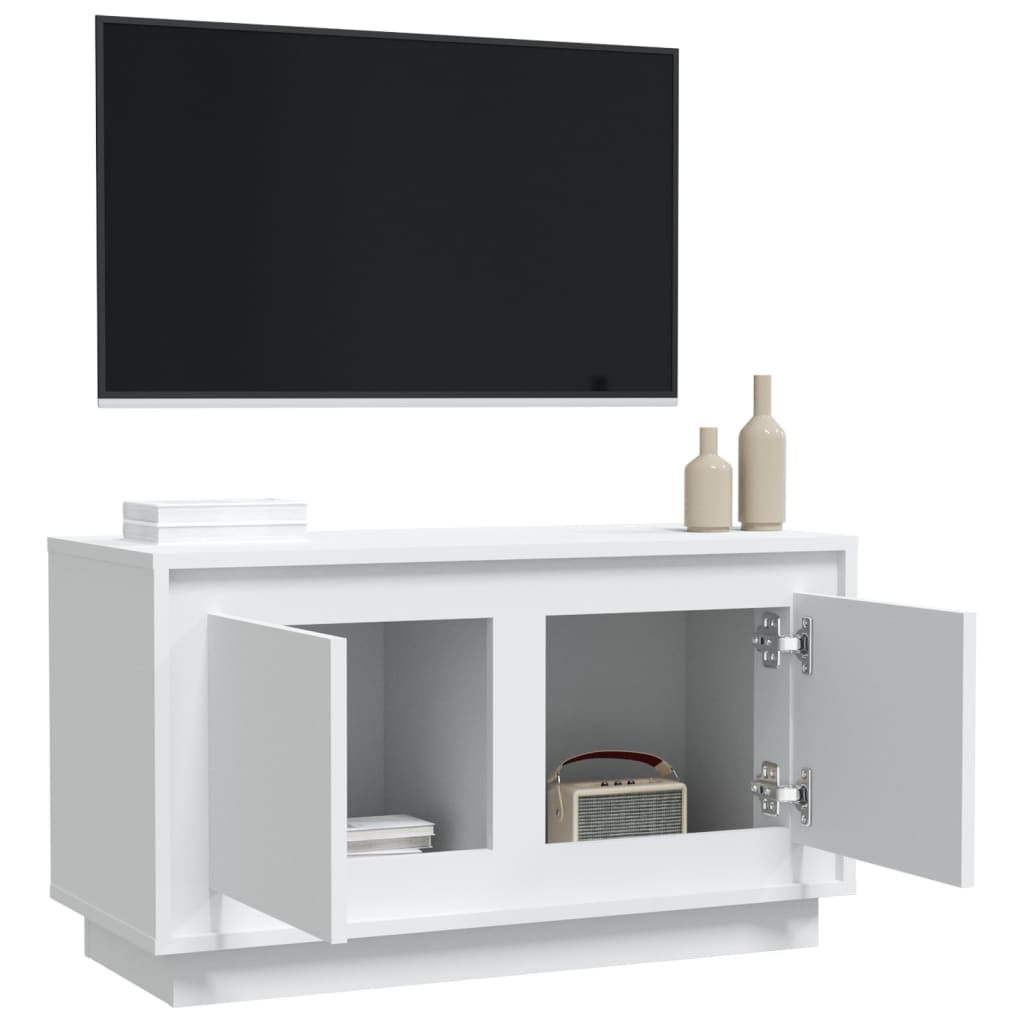 tv-bord 80x35x45 cm konstrueret træ hvid