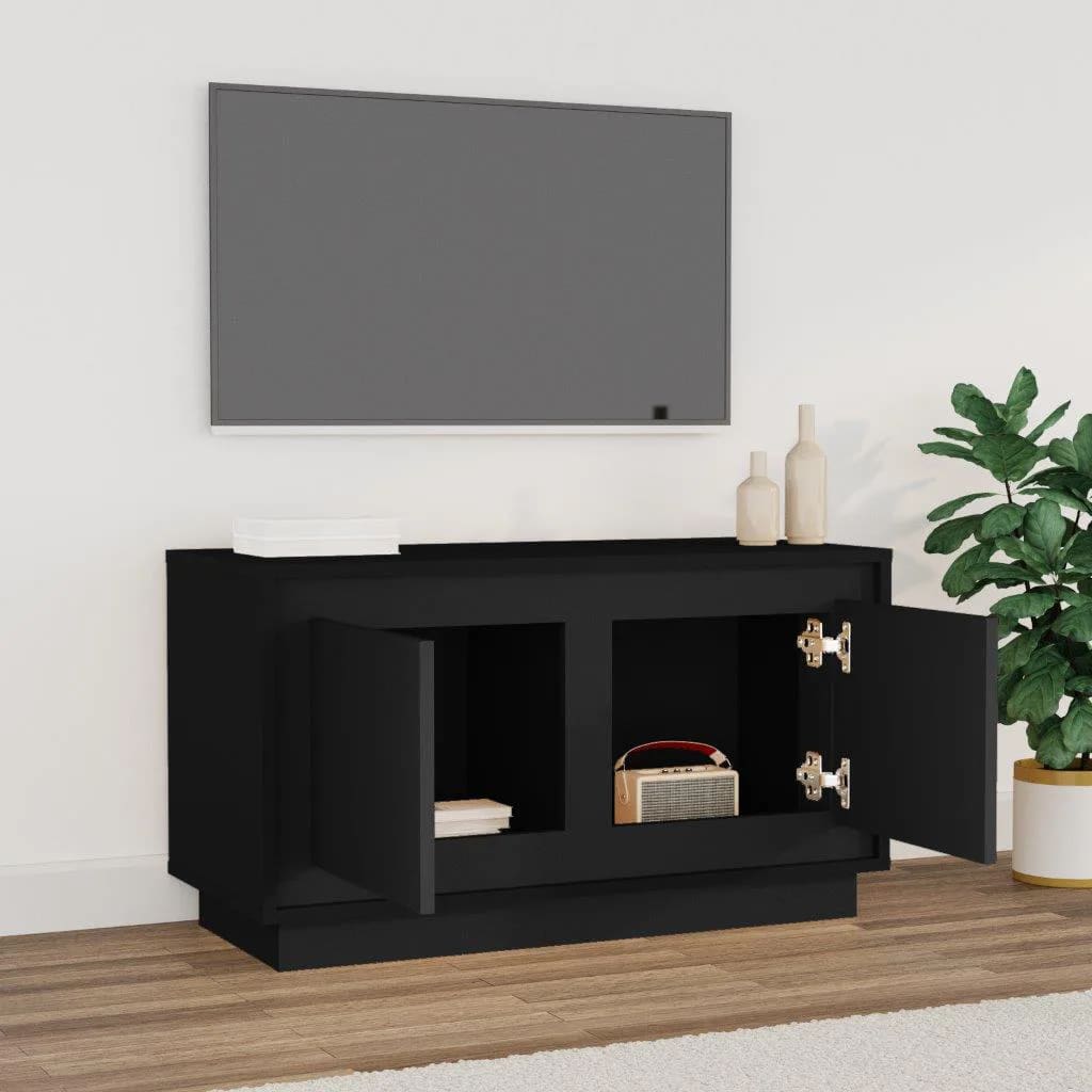 tv-bord 80x35x45 cm konstrueret træ sort