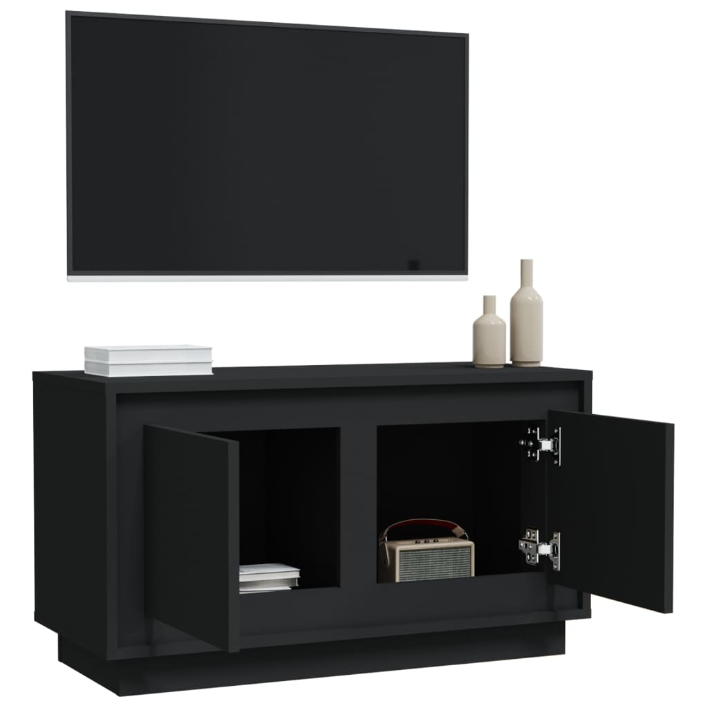 tv-bord 80x35x45 cm konstrueret træ sort