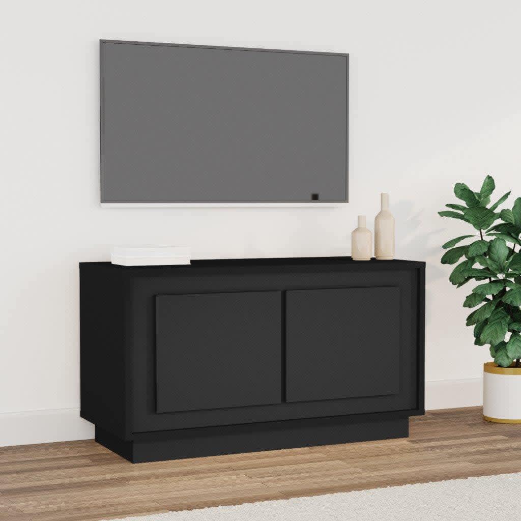 tv-bord 80x35x45 cm konstrueret træ sort