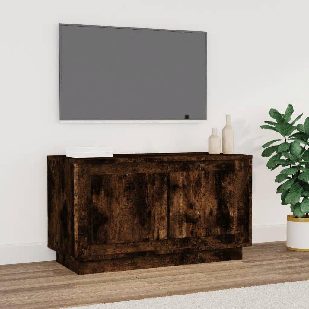 tv-bord 80x35x45 cm konstrueret træ røget egetræsfarve