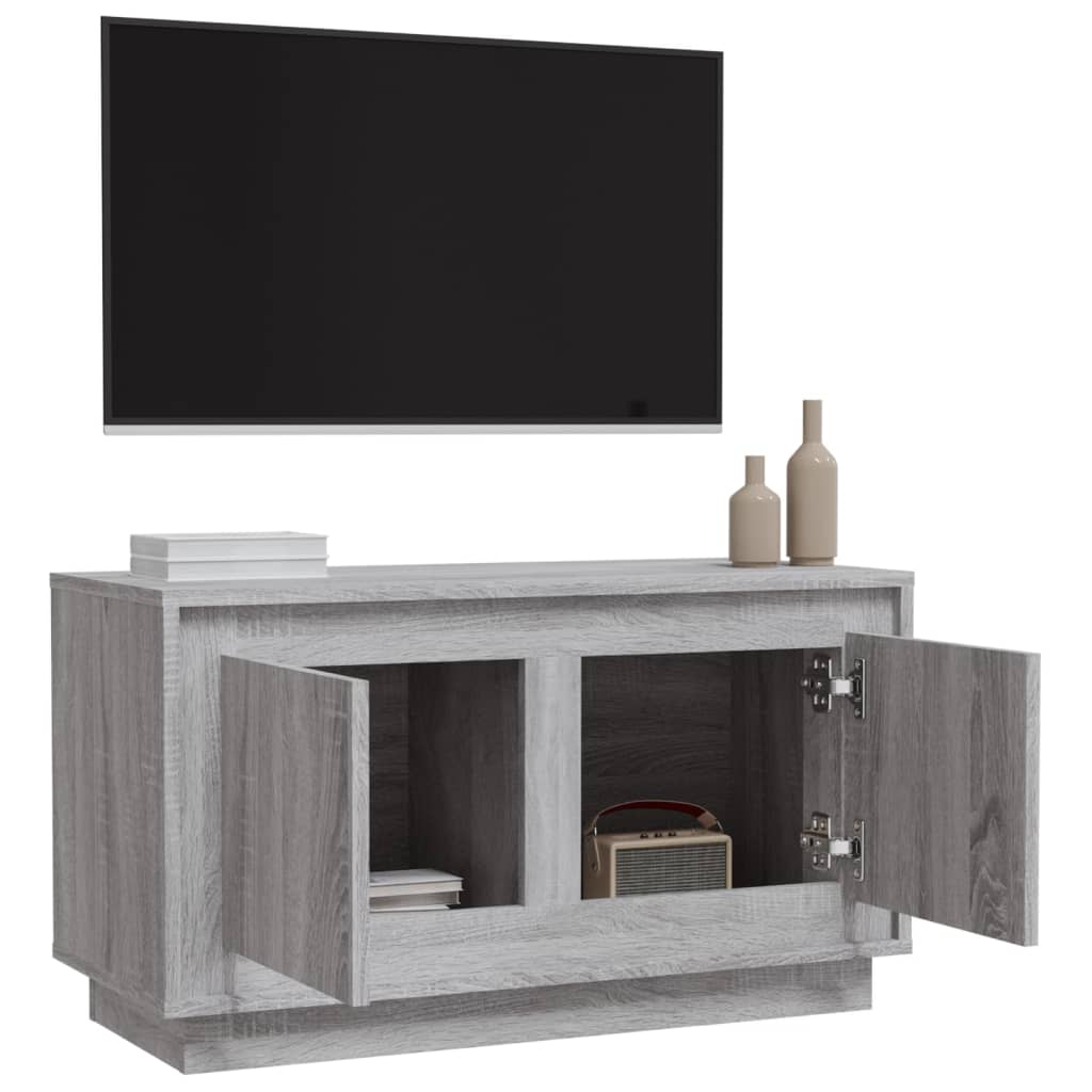 tv-bord 80x35x45 cm konstrueret træ grå sonoma-eg