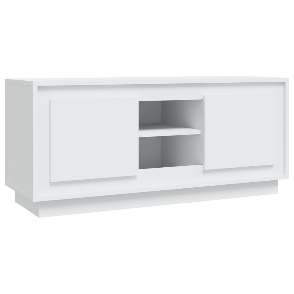 tv-bord 102x35x45 cm konstrueret træ hvid