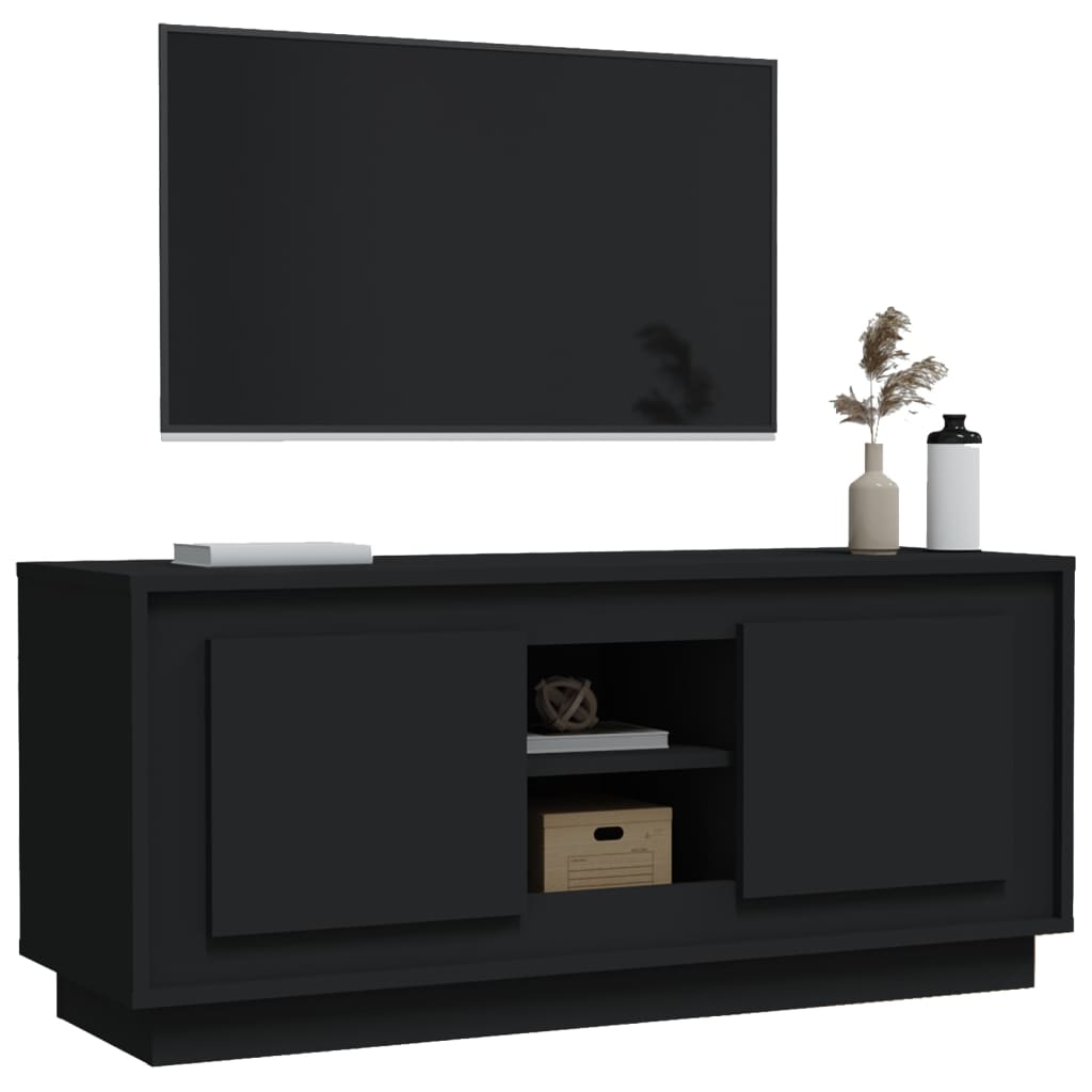 tv-bord 102x35x45 cm konstrueret træ sort