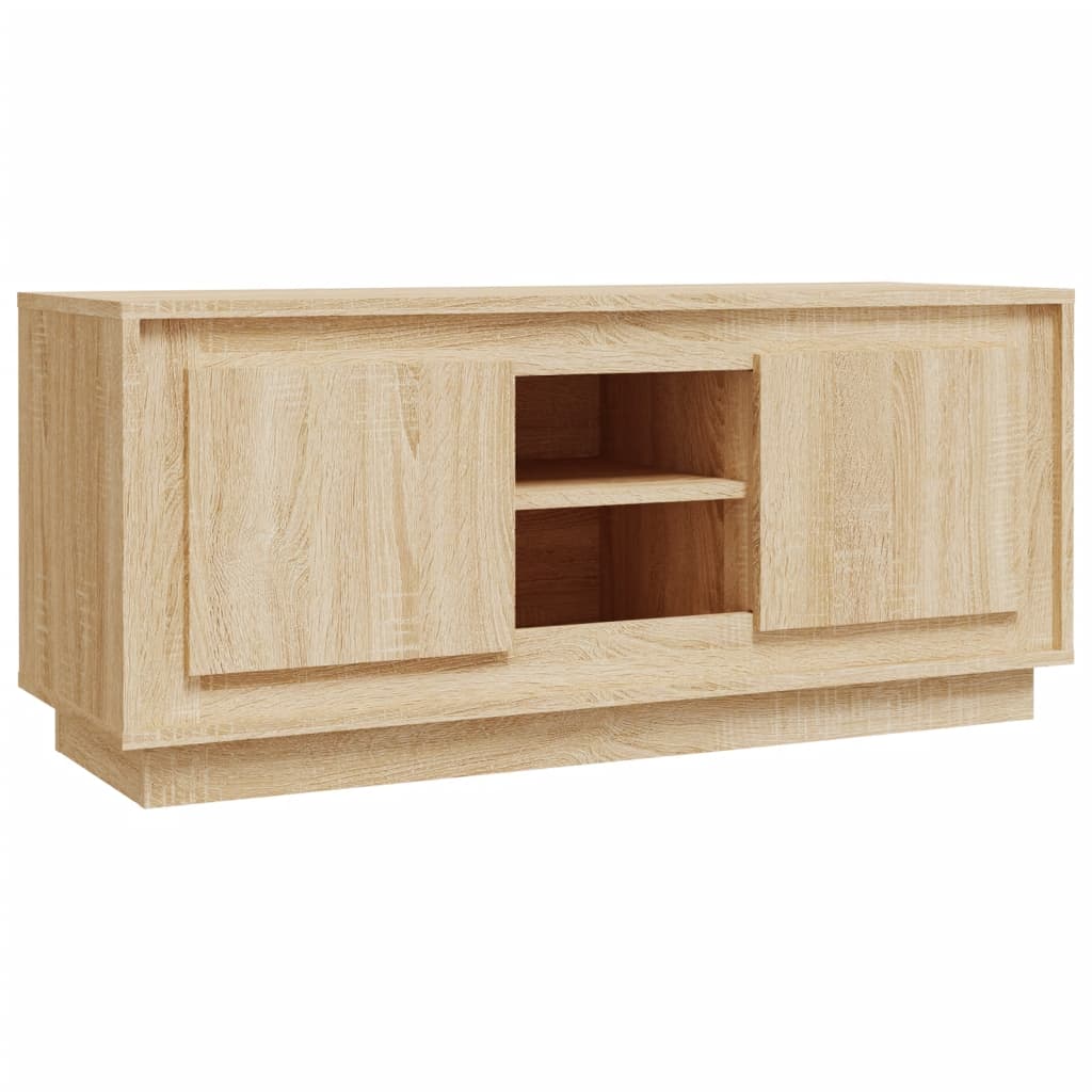 tv-bord 102x35x45 cm konstrueret træ sonoma-eg