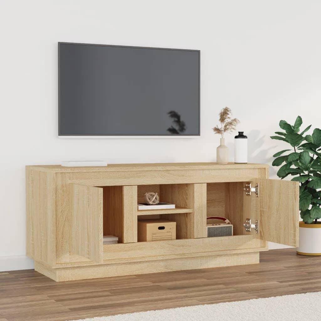 tv-bord 102x35x45 cm konstrueret træ sonoma-eg