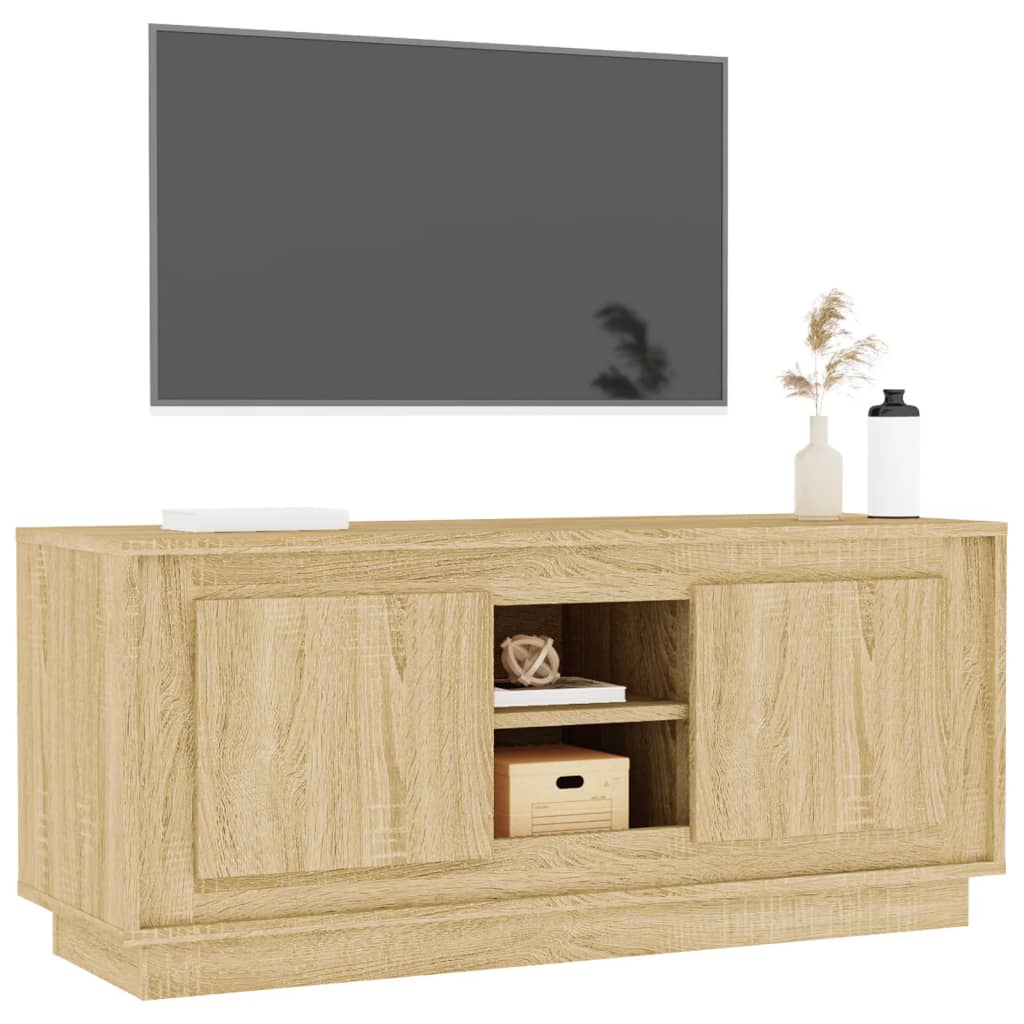 tv-bord 102x35x45 cm konstrueret træ sonoma-eg