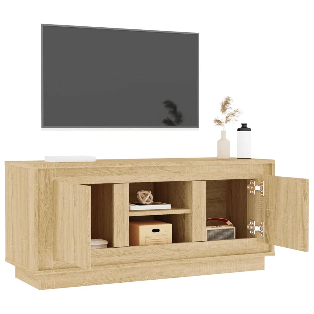 tv-bord 102x35x45 cm konstrueret træ sonoma-eg