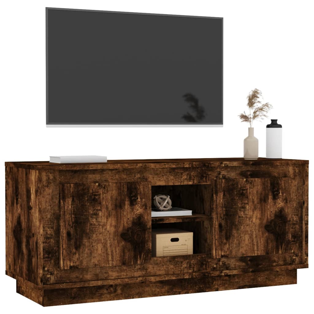 tv-bord 102x35x45 cm konstrueret træ røget egetræsfarve