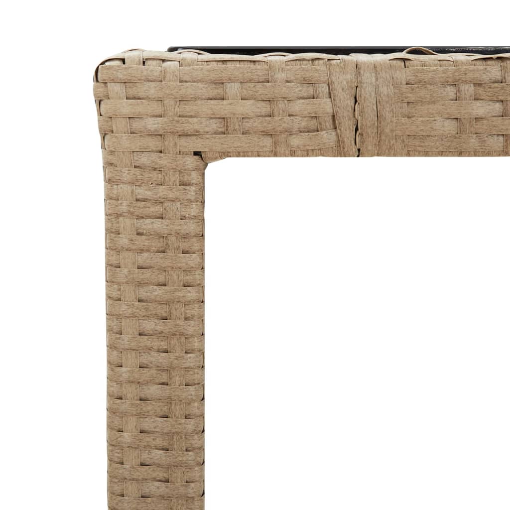 spisebordssæt til haven 3 dele med hynder polyrattan beige