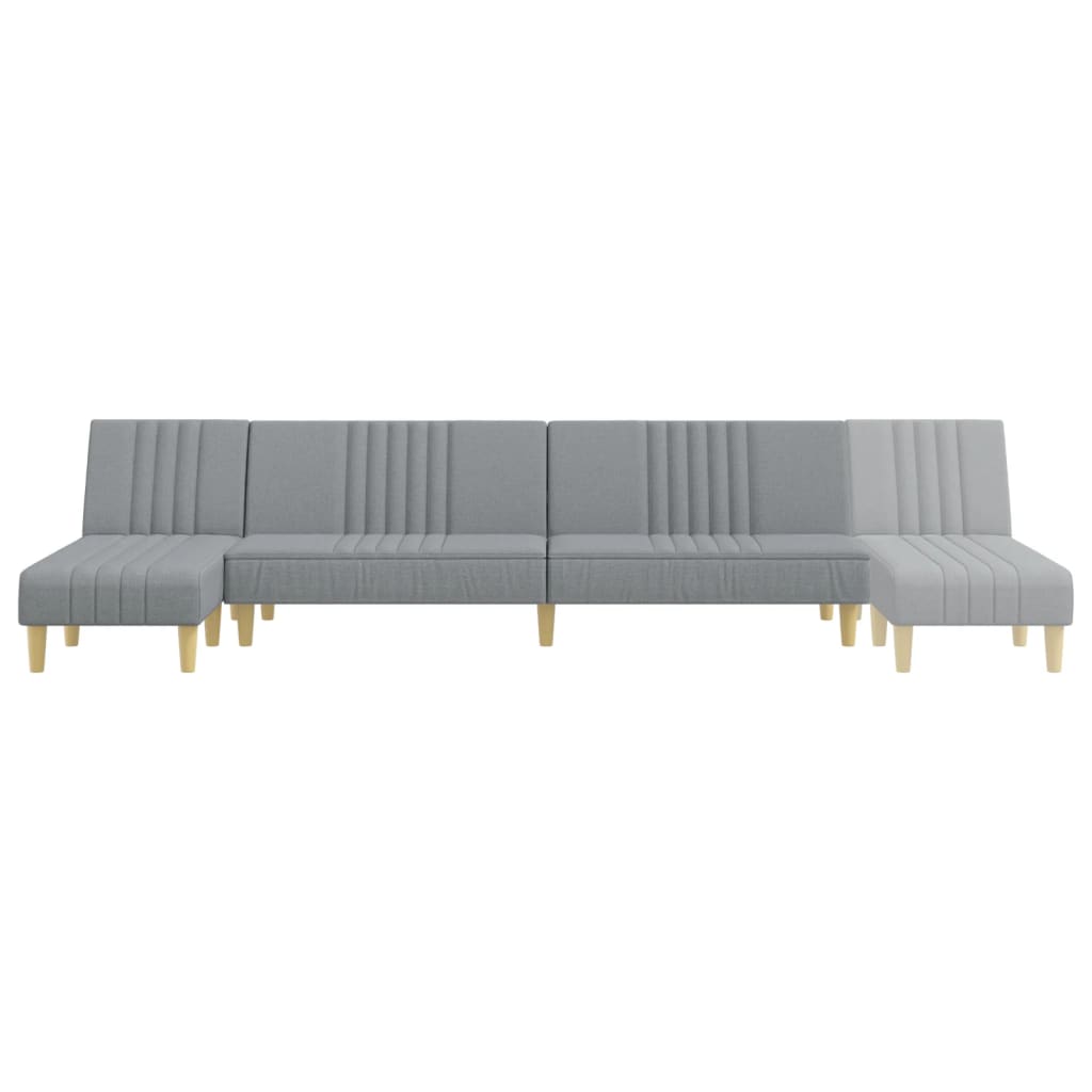 L-formet sovesofa 255x140x70 cm stof lysegrå