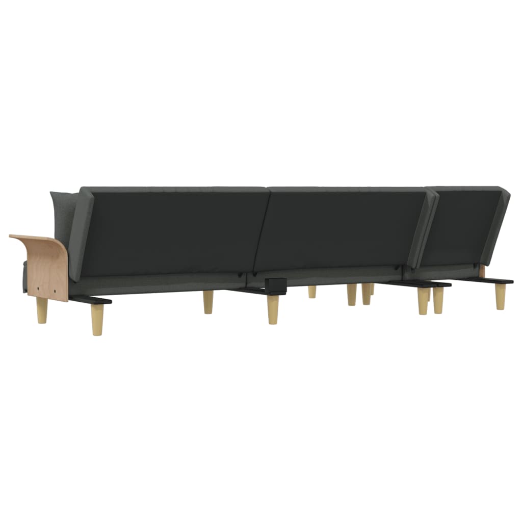 L-formet sovesofa 279x140x70 cm stof mørkegrå