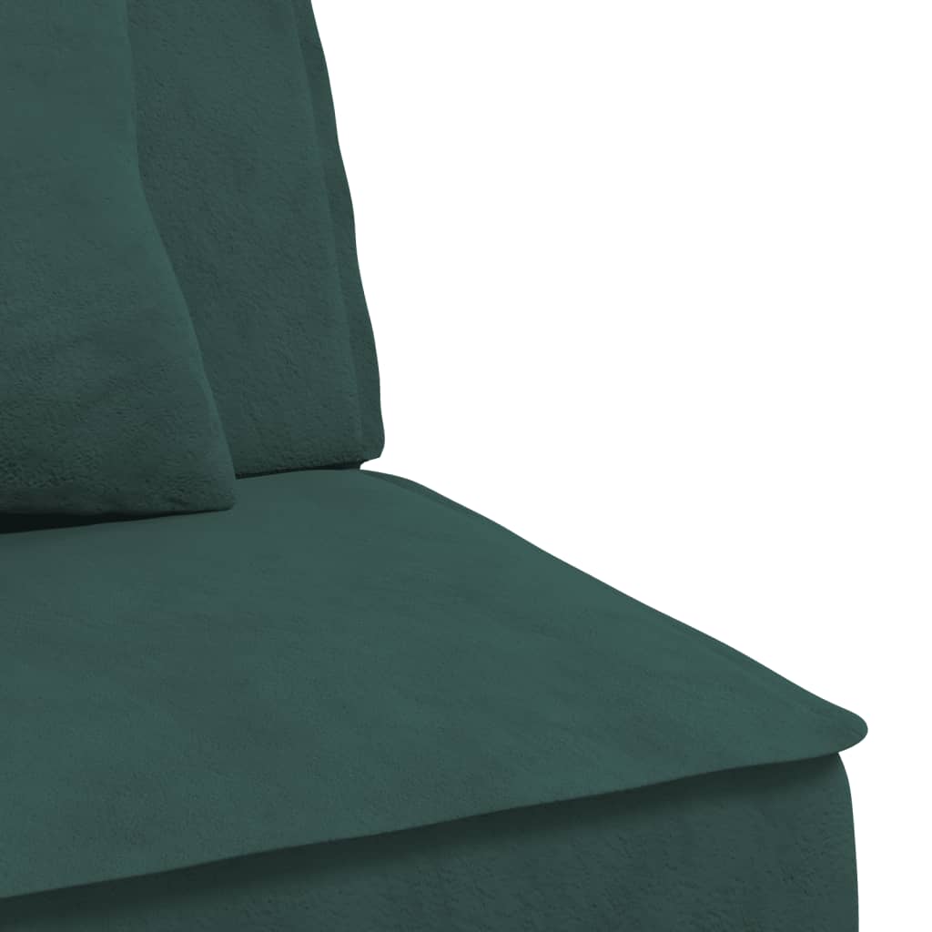 L-formet sovesofa 255x140x70 cm velour mørkegrøn