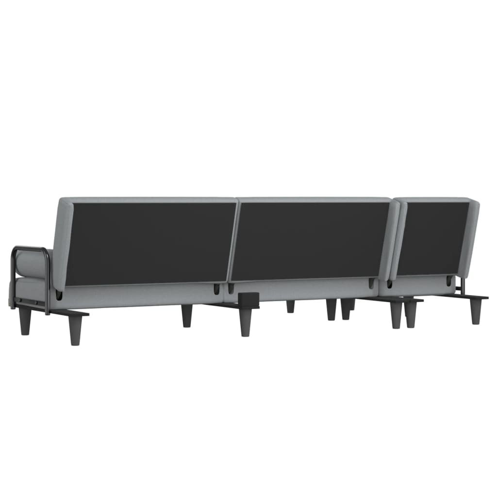 L-formet sovesofa 260x140x70 cm stof lysegrå