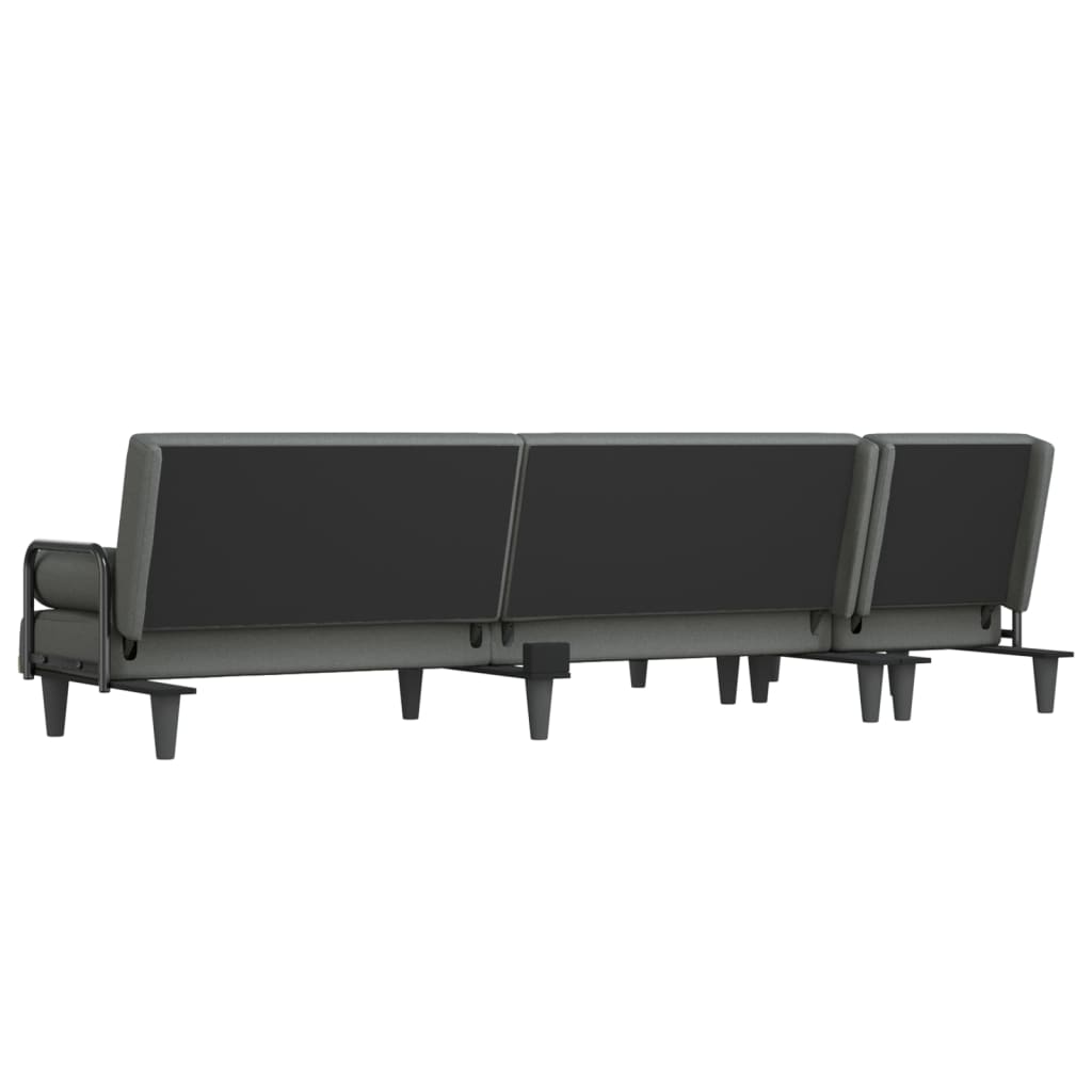 L-formet sovesofa 260x140x70 cm stof mørkegrå