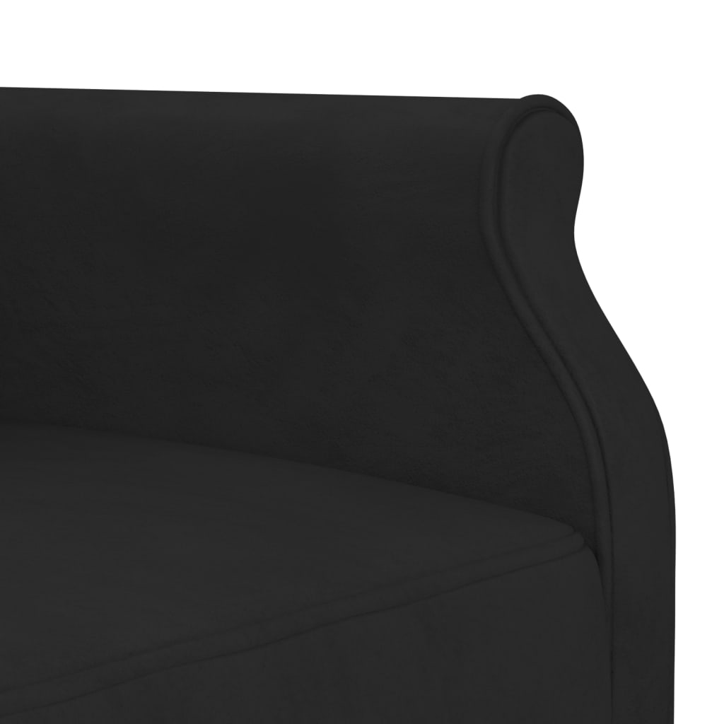 L-formet sovesofa 271x140x70 cm velour sort