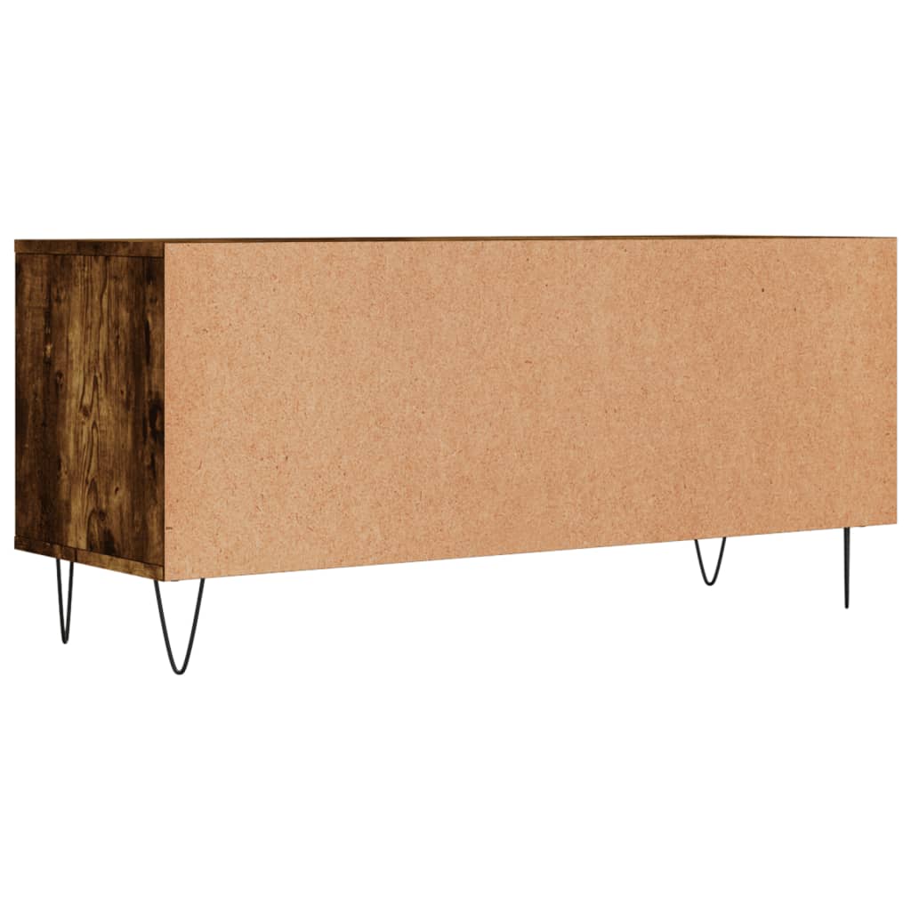 tv-bord 100x34,5x44,5 cm konstrueret træ røget egetræsfarve