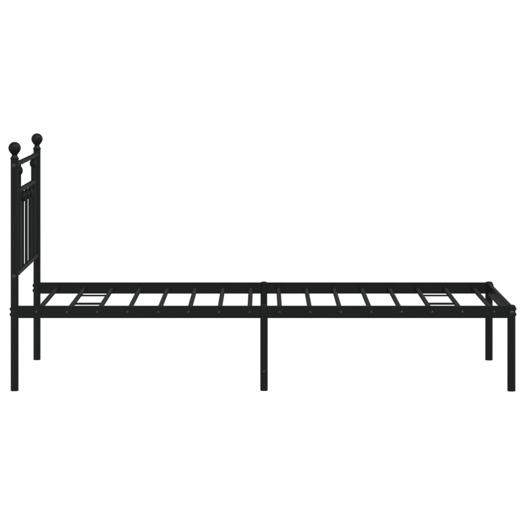 sengeramme med sengegavl 75x190 cm metal sort