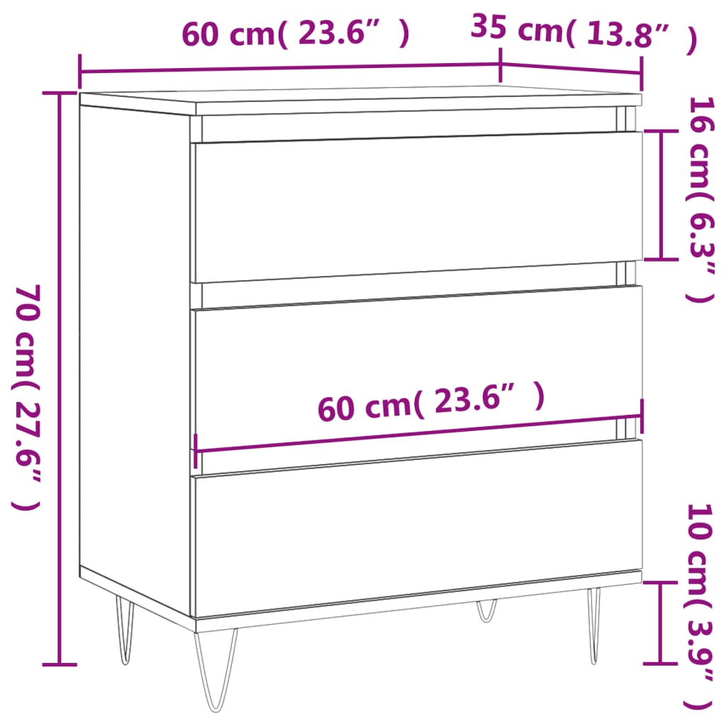 skænk 60x35x70 cm konstrueret træ betongrå