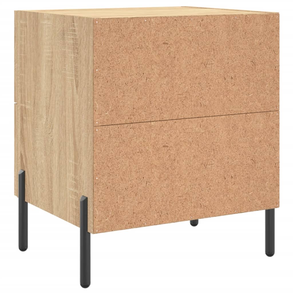 sengeborde 2 stk. 40x35x47,5 cm konstrueret træ sonoma-eg