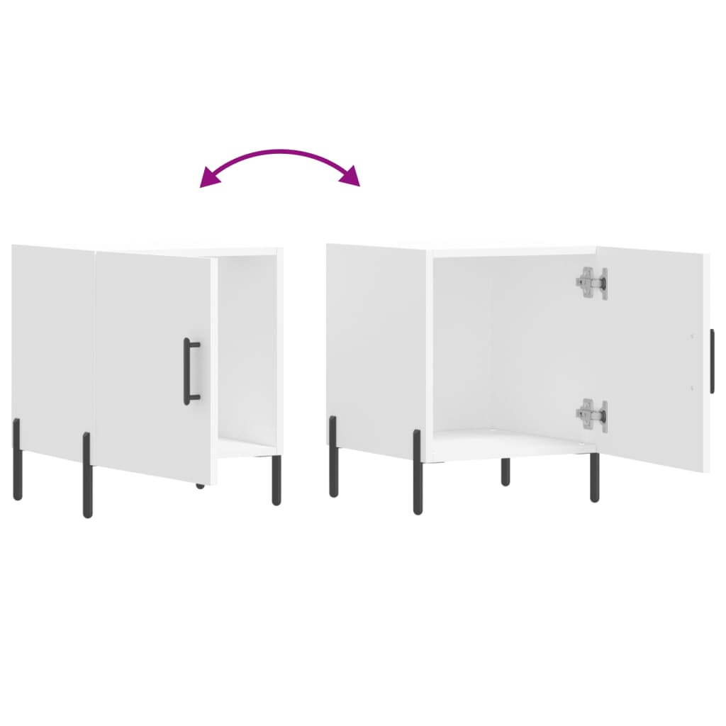 sengeborde 2 stk. 40x40x50 cm konstrueret træ hvid