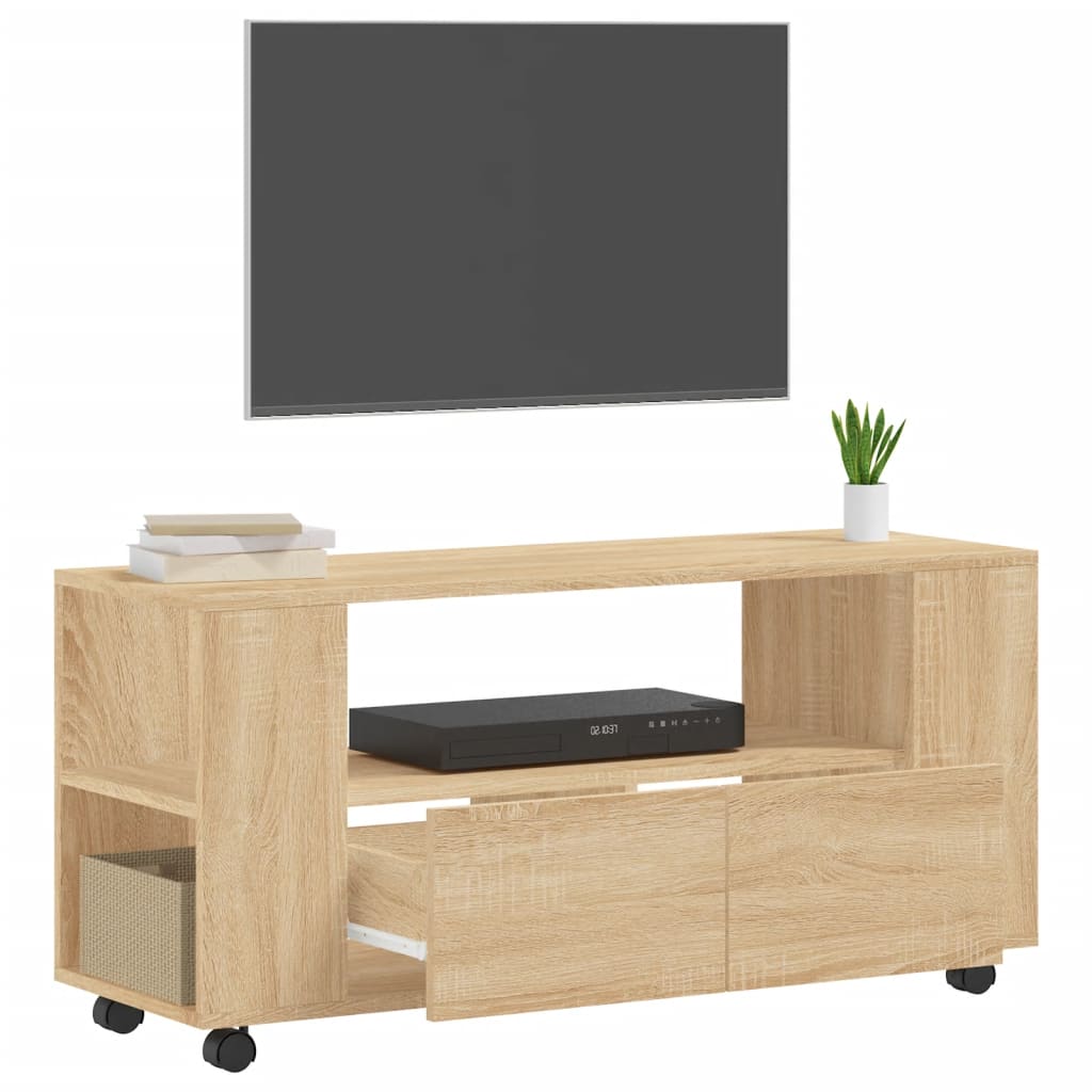 tv-bord 102x34,5x43 cm konstrueret træ sonoma-eg