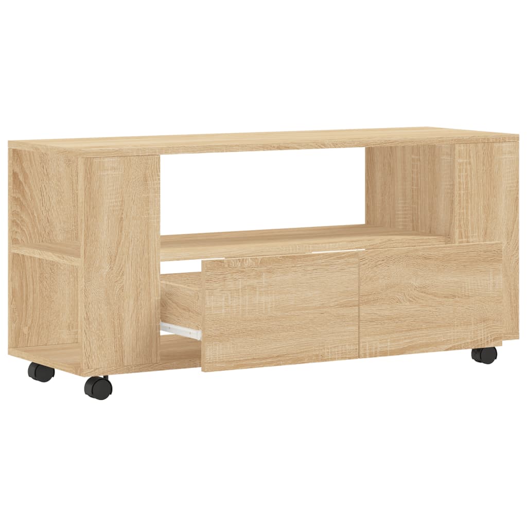 tv-bord 102x34,5x43 cm konstrueret træ sonoma-eg