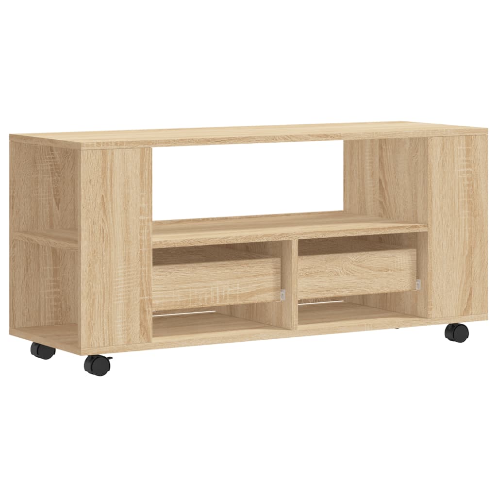 tv-bord 102x34,5x43 cm konstrueret træ sonoma-eg