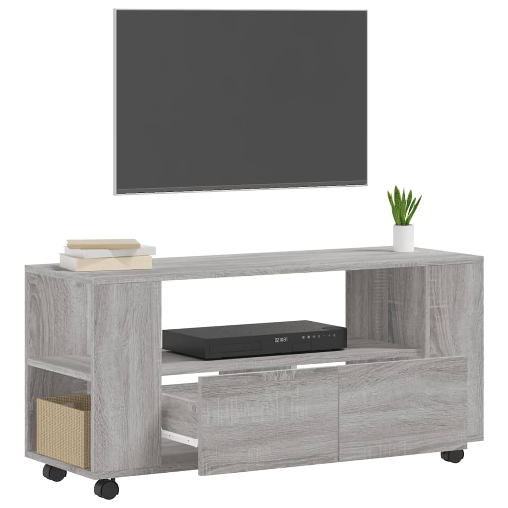 tv-bord 102x34,5x43 cm konstrueret træ grå sonoma-eg