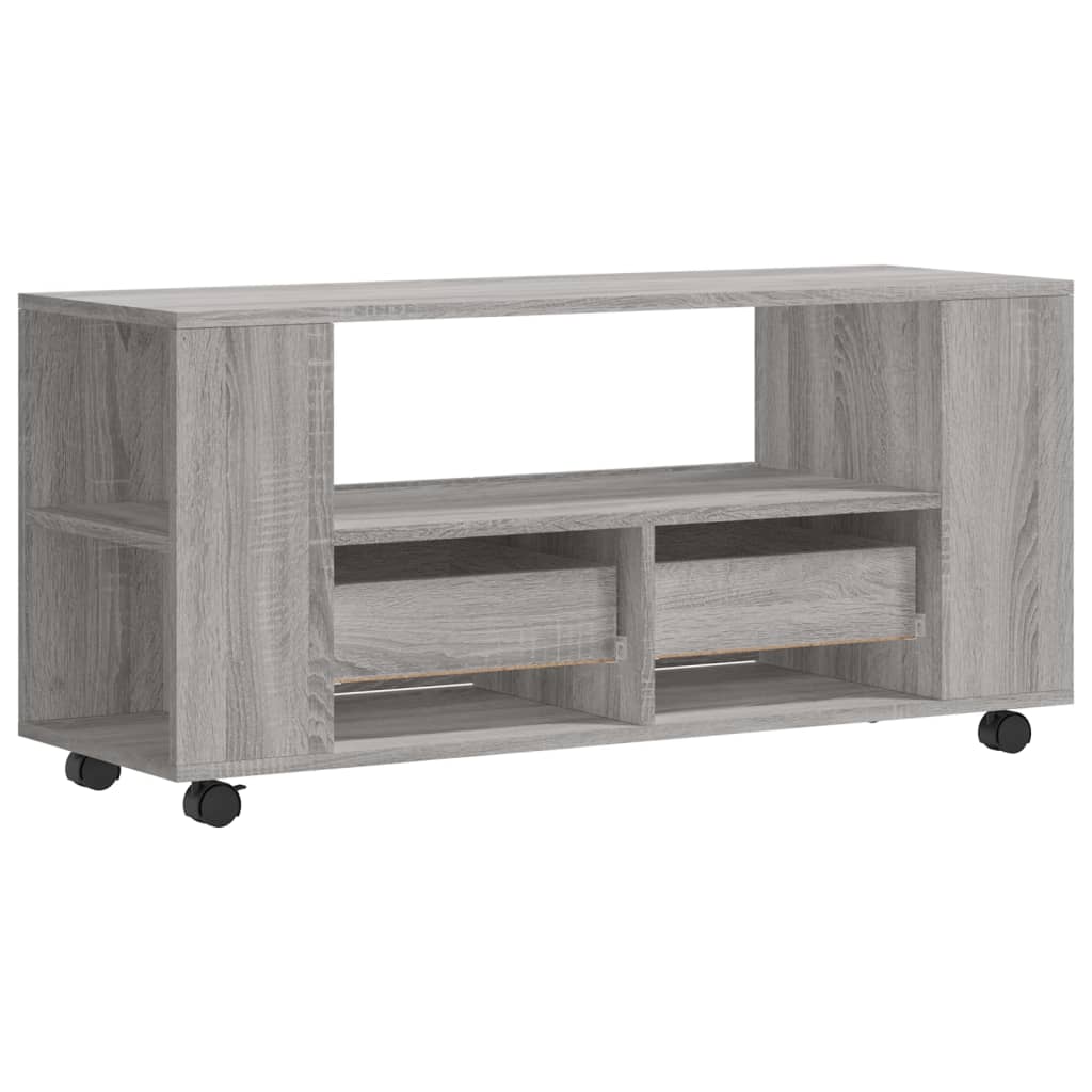 tv-bord 102x34,5x43 cm konstrueret træ grå sonoma-eg