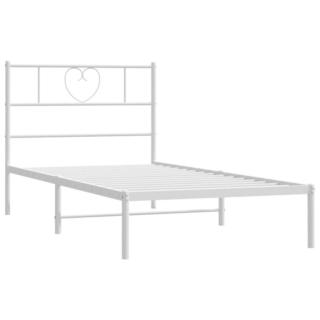 sengeramme med sengegavl 80x200 cm metal hvid