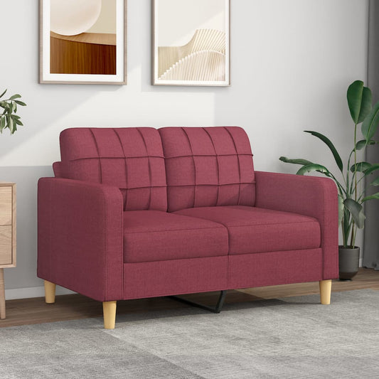 2-personers sofa 120 cm stof vinrød